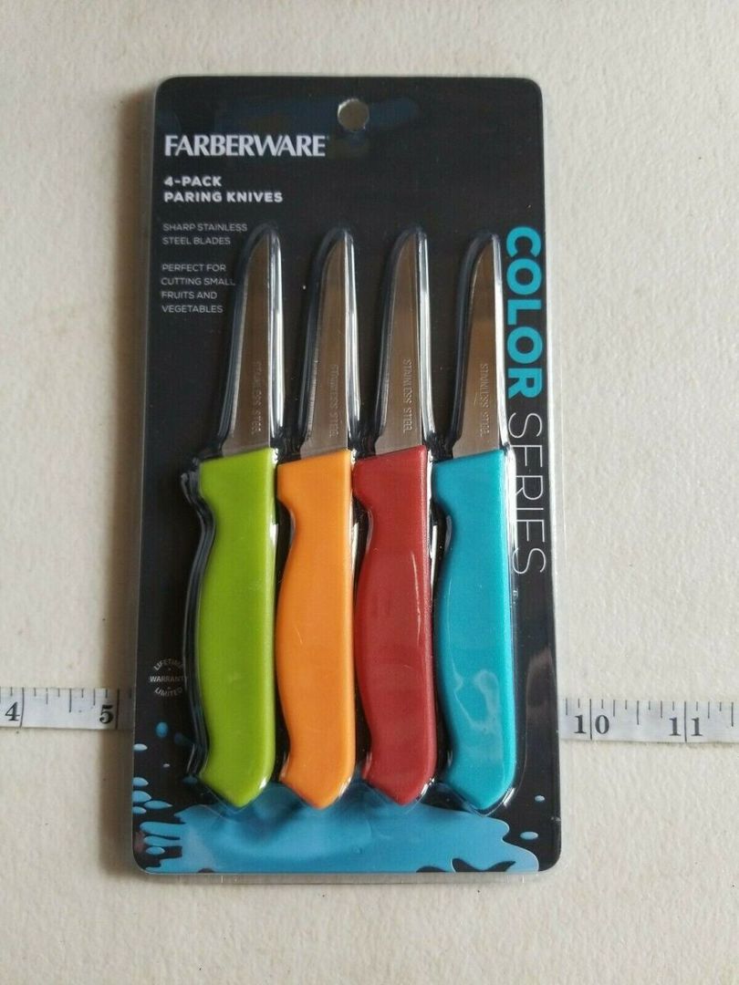 Paring Knives Multi-Color | 4-Pack | Stainless Steel | Farberware