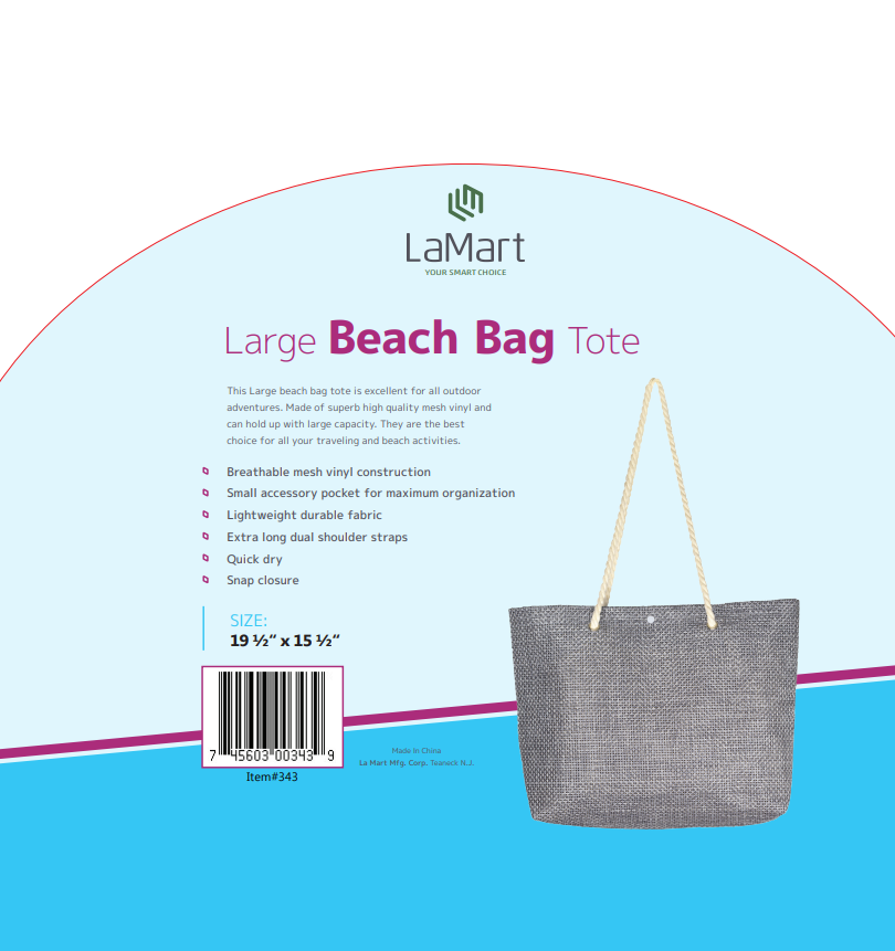 Large Beach Bag Tote La Mart