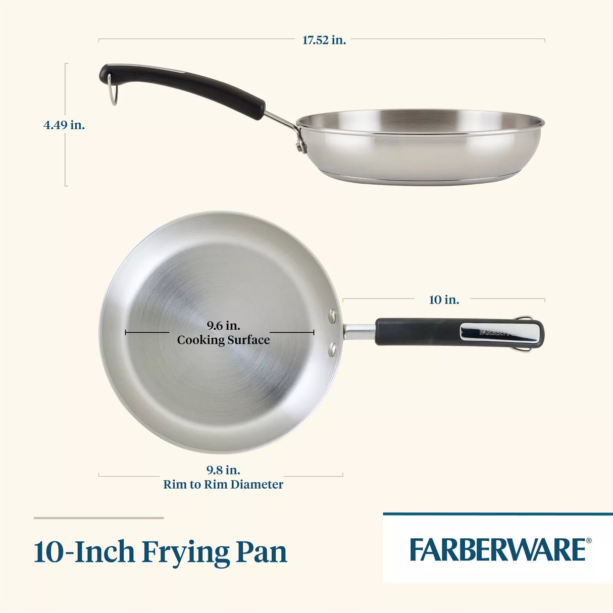 Stainless Steel Fry Pan 10in
