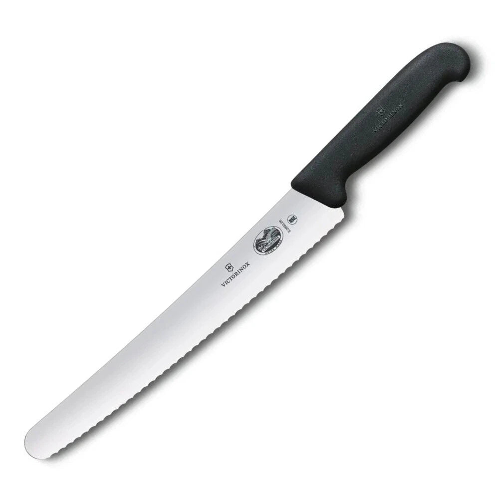 Serrated Bread Knife 10.25" | Fibrox Black Handle | Round Tip | Victorinox