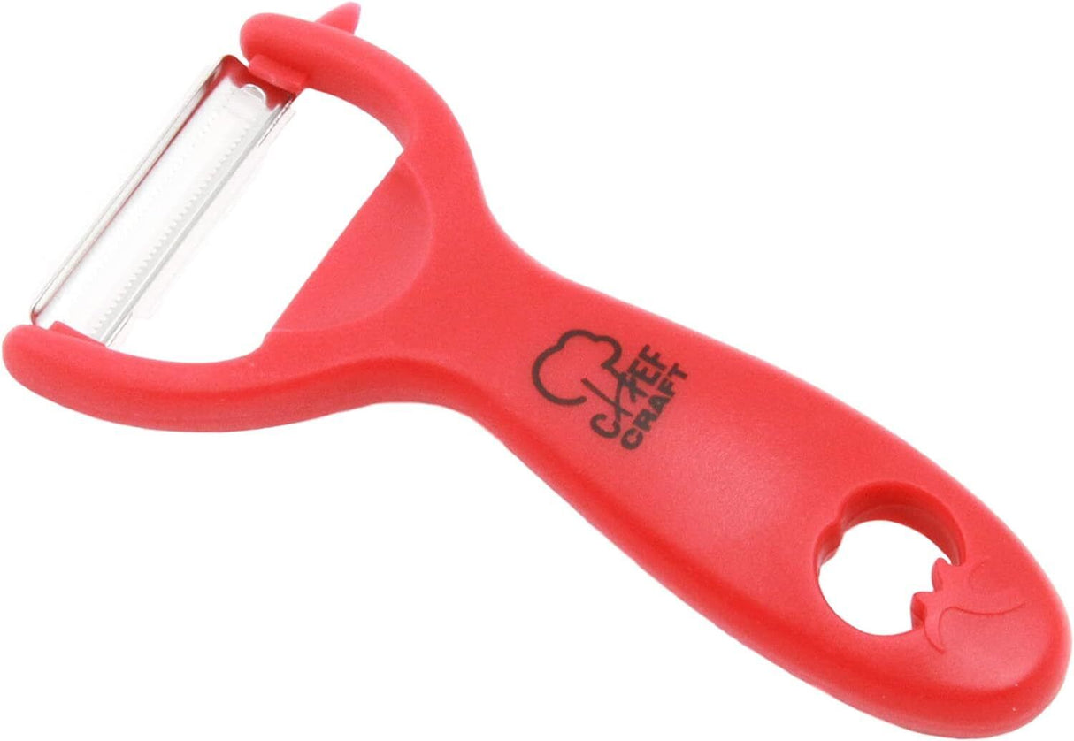 Serrated Peeler For Tomato & Kiwi | Stainless Steel Blade | Red | Chef Craft