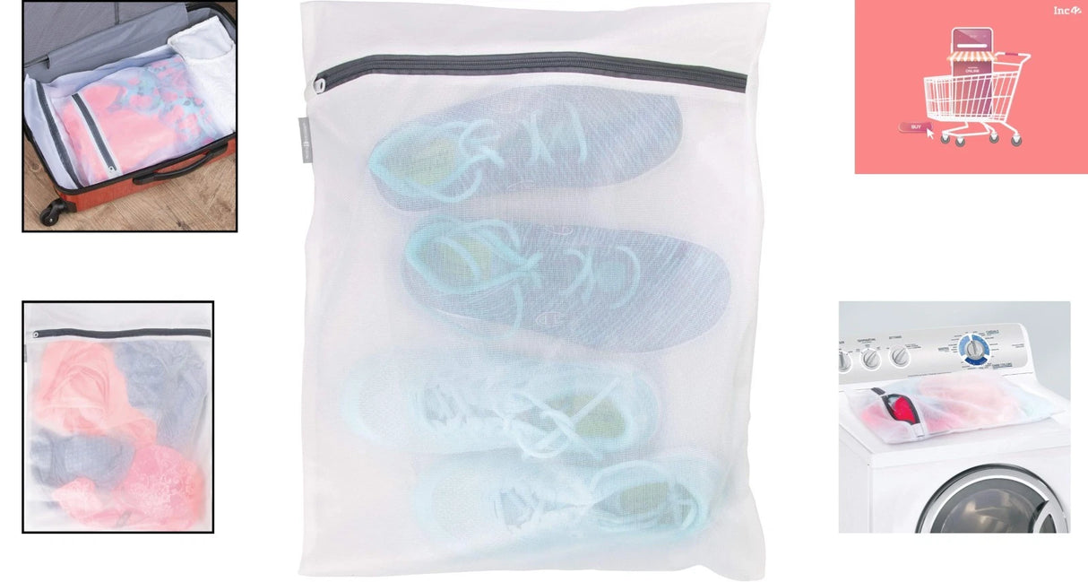 Large Mesh Laundry Bag W/Zipper 16x20