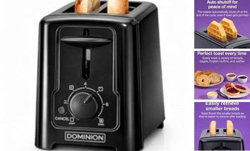 2 Slice Toaster | Black | Dominion