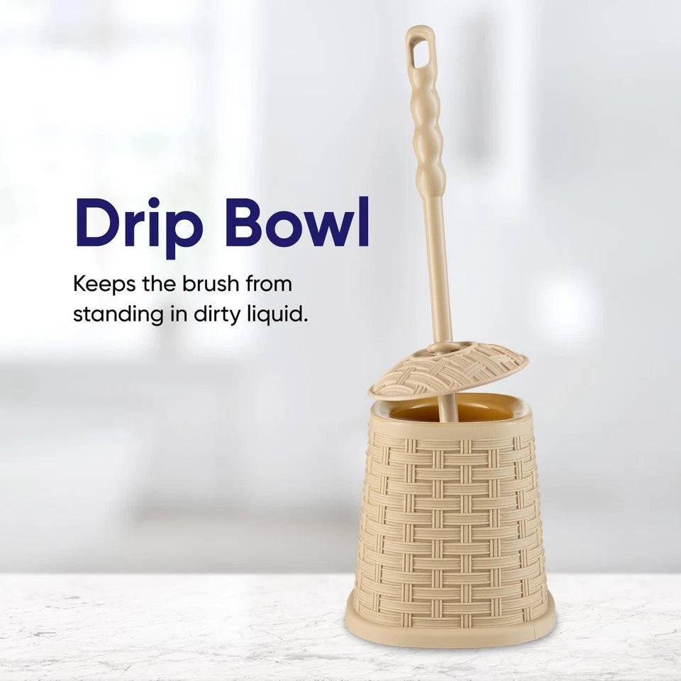 Toilet Brush and Holder | Wicker Style | Beige | Superio