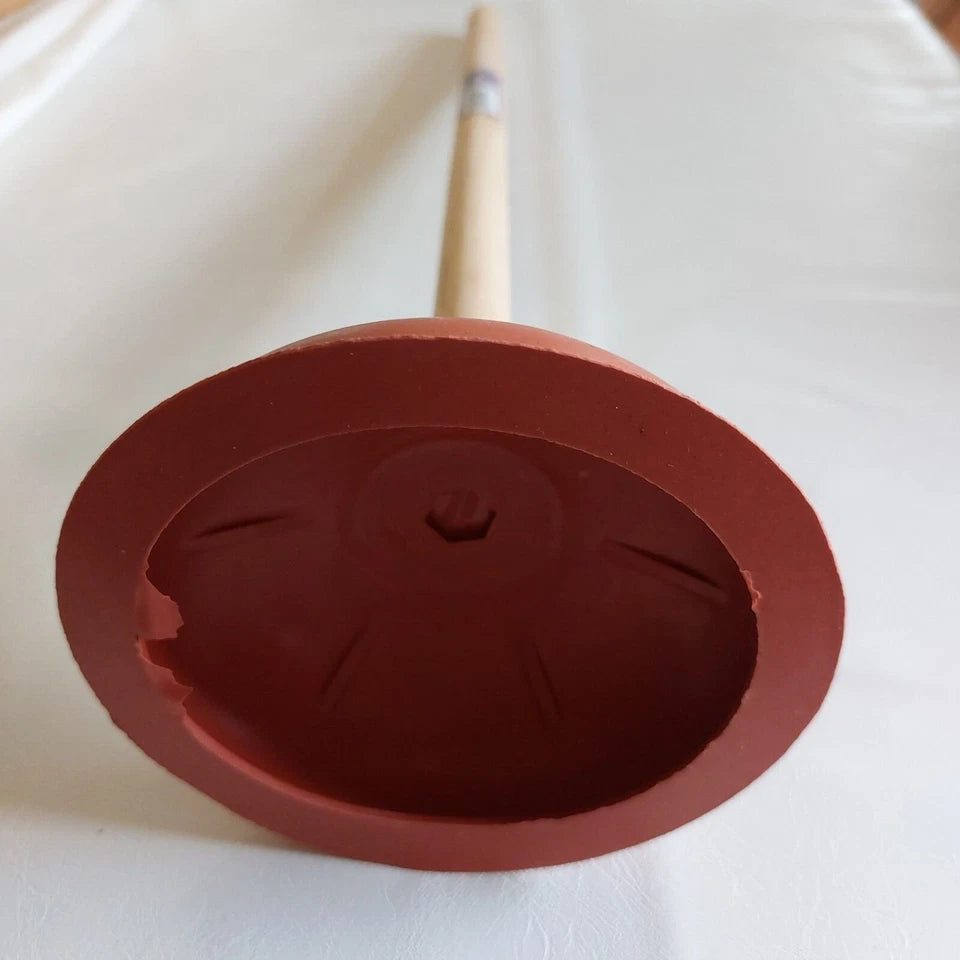Red Plunger With Wooden Handle | 5" Rubber Cup | Aqua Plumb