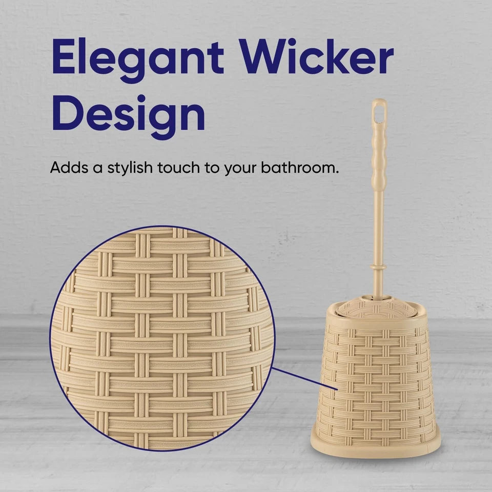 Toilet Brush and Holder | Wicker Style | Beige | Superio