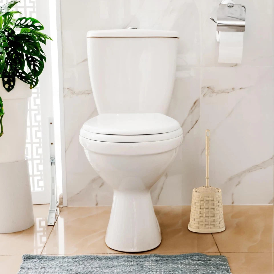 Toilet Brush and Holder | Wicker Style | Beige | Superio