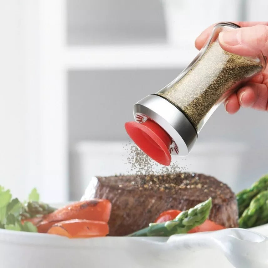 Salt and Pepper Shaker | Round Shape | Red Cap | Trudeau