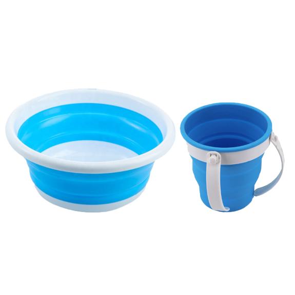 Collapsible Blue Washing Cup & Basin AVENUE