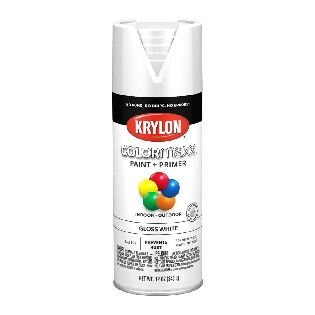 Krylon COLORmaxx Spray Paint and Primer | 12 oz | Gloss White
