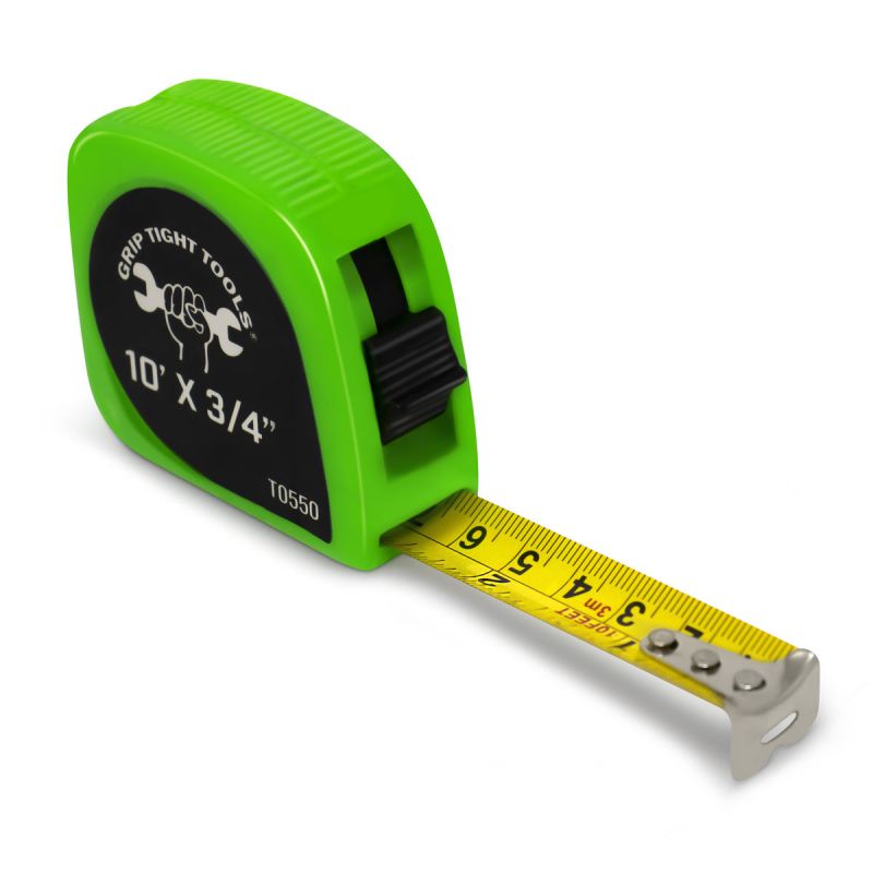 Measuring Tape | Neon Green | 25′×1″ | Durable Steel | Grip Tight Tools