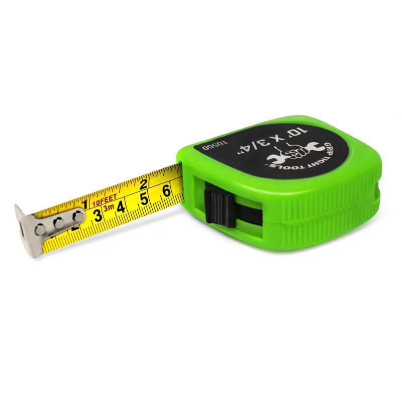 Tape Measure | Neon Green | 10′×¾″ | Power Lock | Grip Tight Tools