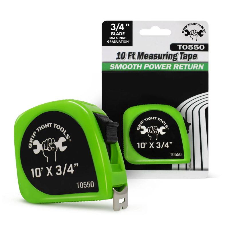 Tape Measure | Neon Green | 16′×¾″ | Power Lock | Grip Tight Tools