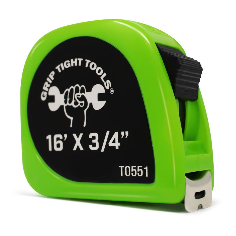 Measuring Tape | Neon Green | 25′×1″ | Durable Steel | Grip Tight Tools
