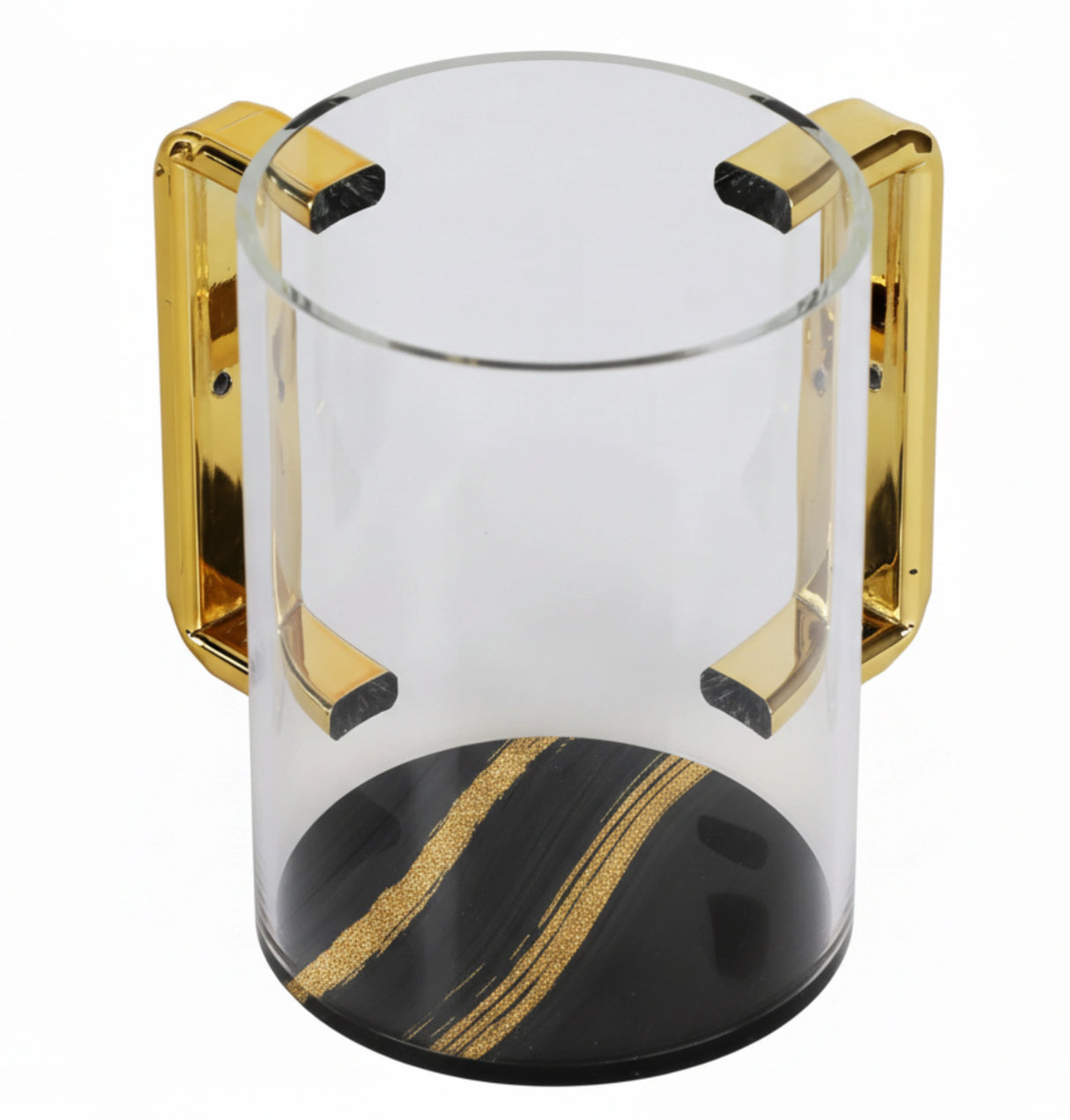 Acrylic Washing Cup Gold Trim & Marble Bottom