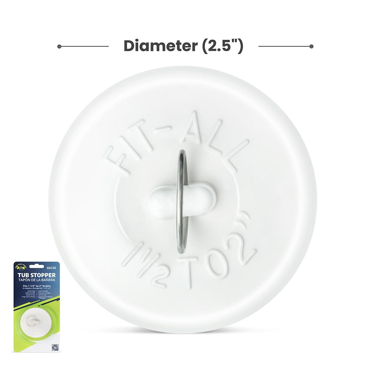 Tub Stopper For 1-1/2" to 2" Drains | Grip Tight Tools