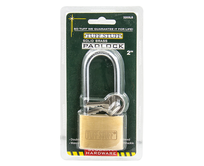 Brass Padlock 2" | Long Shackle | 3200LS | Tuff Stuff