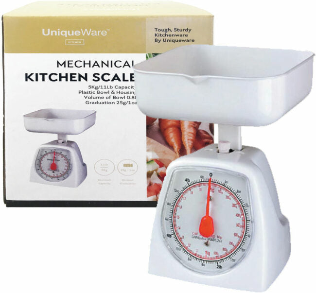 Mechanical Kitchen Scale | 11LB 5KG With Plastic Bowl Top | Uniqueware