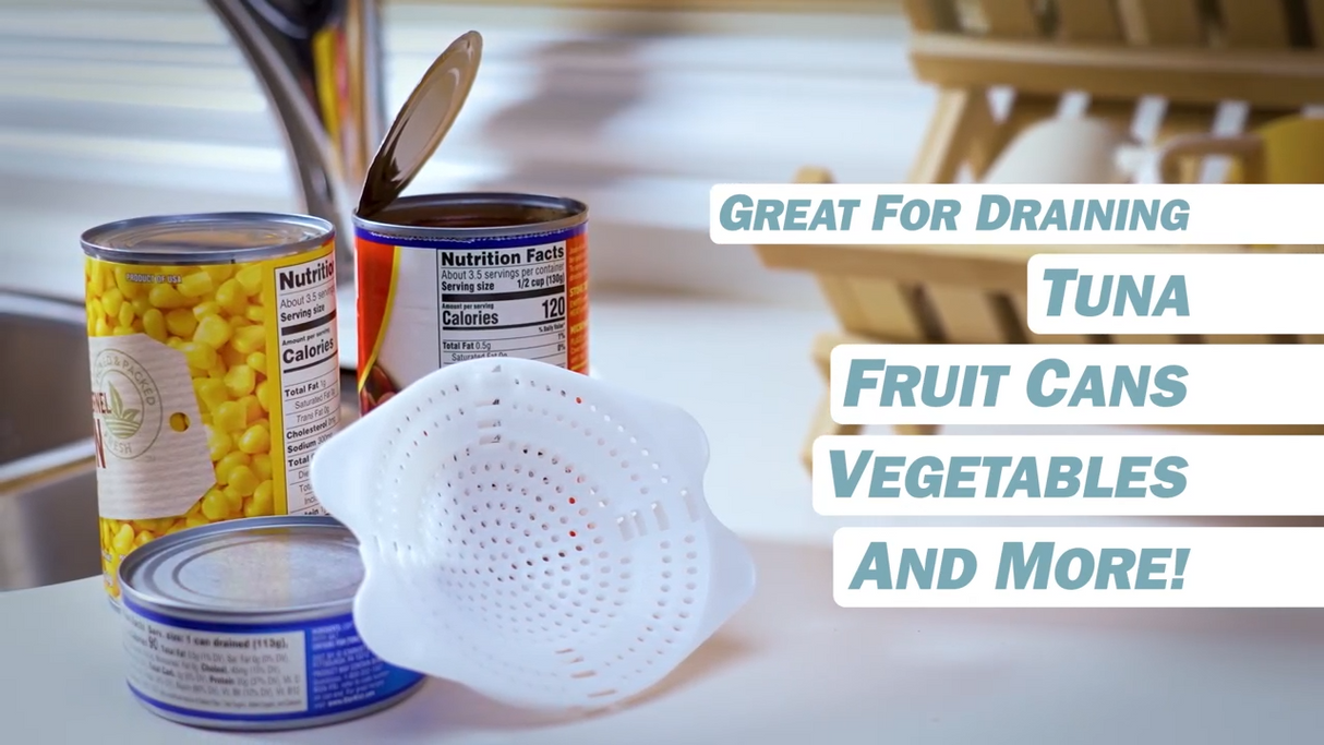 Can Strainer Snap-On | White | 10.2L x 10.2W x 5.1H cm | Jokari