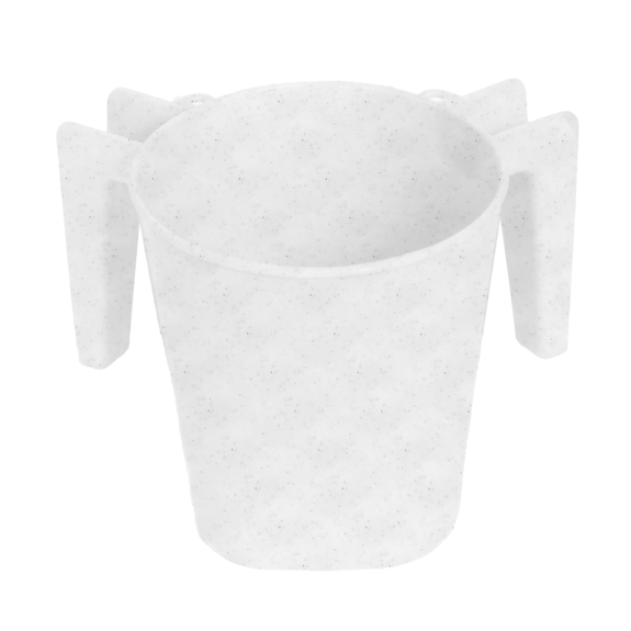 Plastic Square Wash Cup White w/Dots (1332)