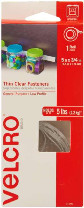 Velcro 3/4" x 60" Roll 5LB Clear