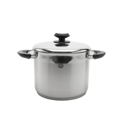 YBM Home 7 Qt Stainless Steel Pot with Black Handle