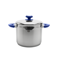 YBM Home 5 Qt Pot | Stainless Steel Blue Handle