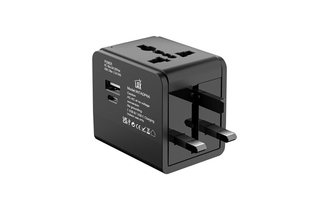 Travel Adapter USB-C 3.1A 5V and 1 USB