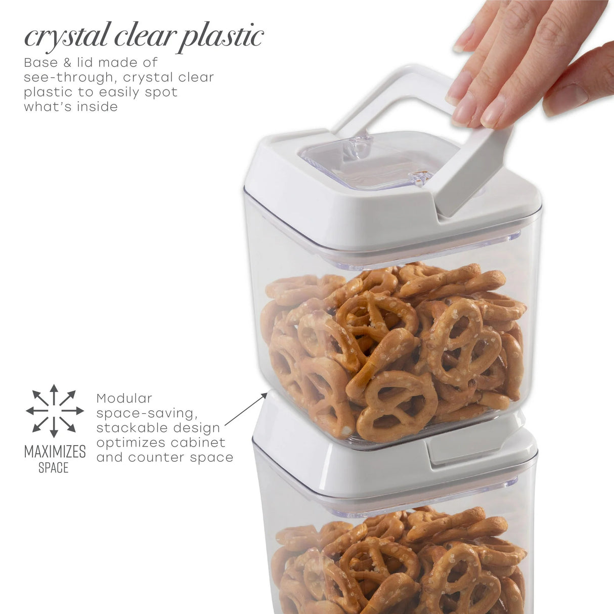 Airtight Food Container Stackable | 0.7 L | Clear plastic | Kitchen Details
