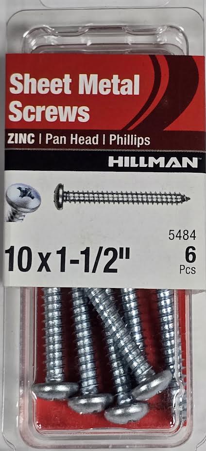 Sheet Metal Screws Pan Head 10 x 1-1/2 Hillman