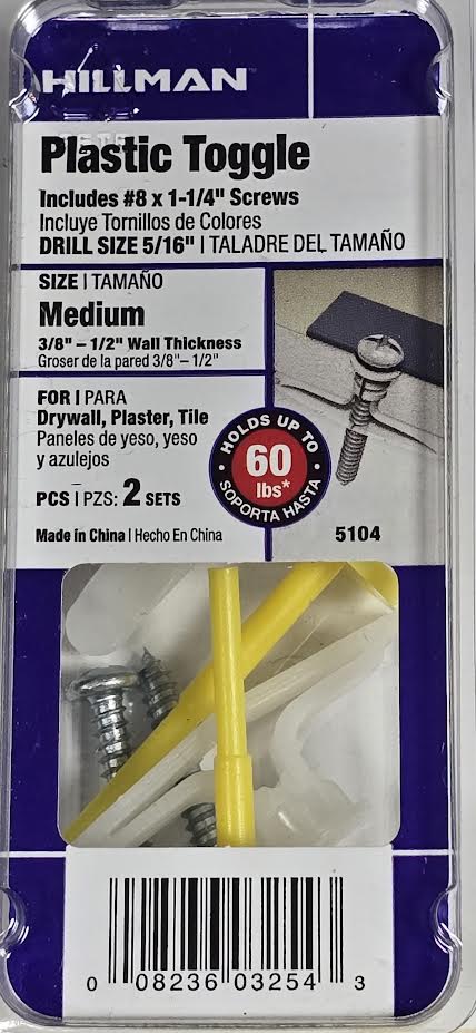 Plastic Toggle Medium Hillman