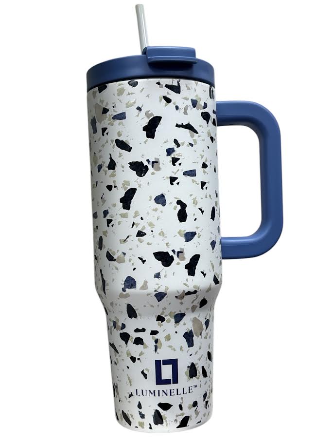 Stainless Steel Tumbler 40oz Blue/White