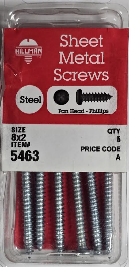 Sheet Metal Screws Pan Head 8 x 2 Hillman