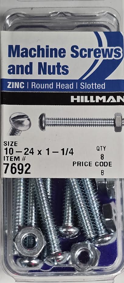 Screws & Nuts Round Head 10-24 x 1-1/4 Hillman