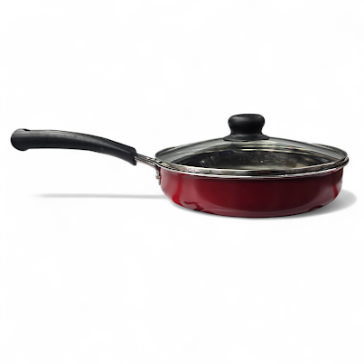 Fry Pan w/Cover Red 22cm Tramontina