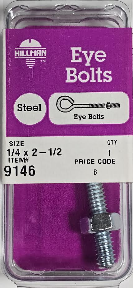 Eye Bolts 1/4 x 2-1/2 Hillman