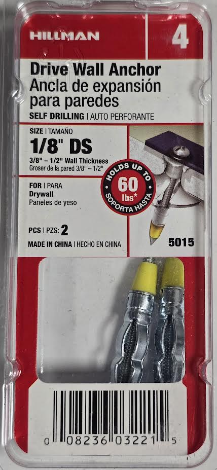 Drive Wall Anchor 1/8" DS Hillman