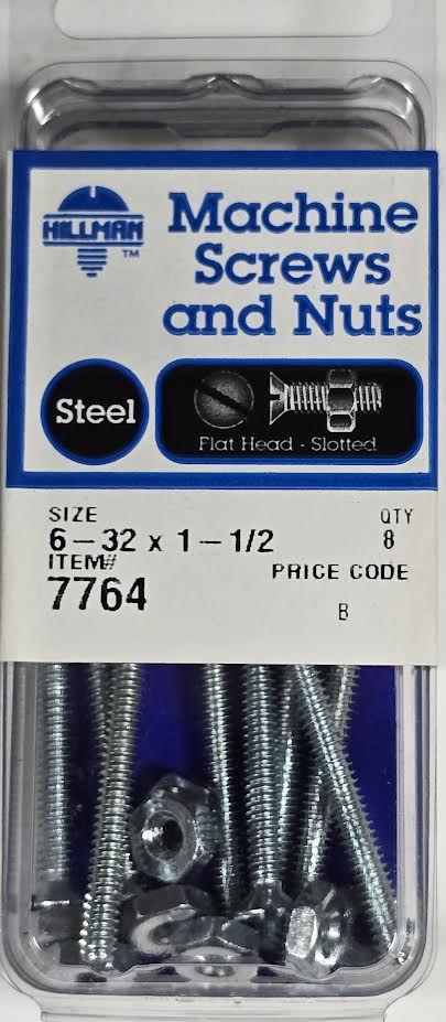 Screws & Nuts Flat Head 6-32 x 1-1/2 Hillman