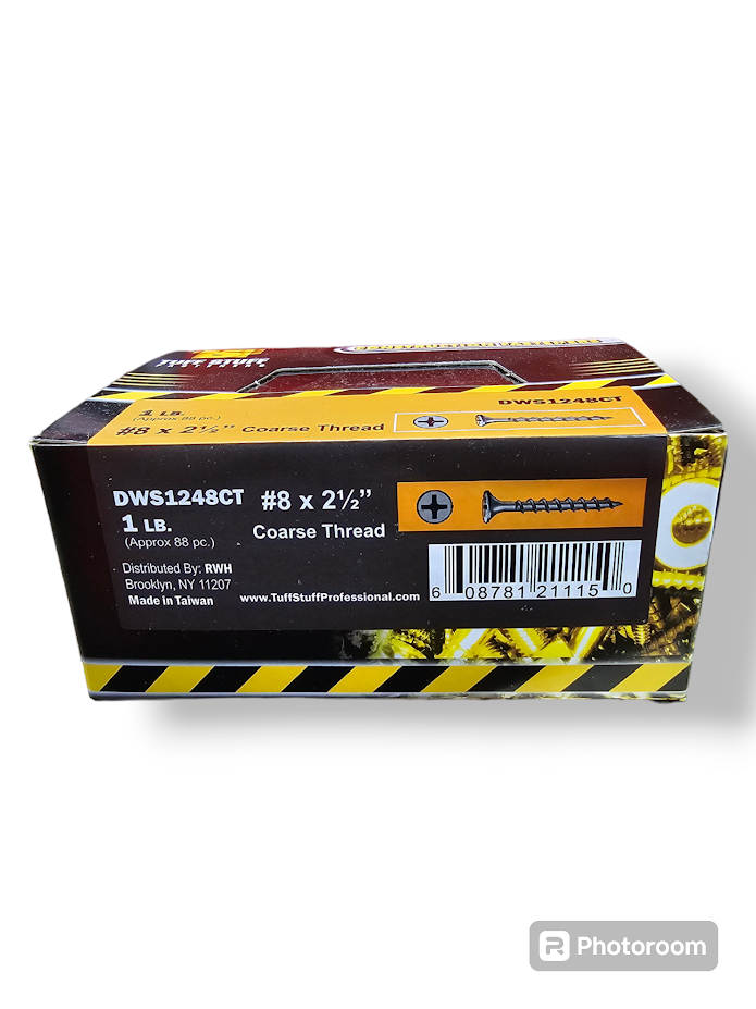 2-1/2" Coarse Thread Drywall Screws 1LB Box