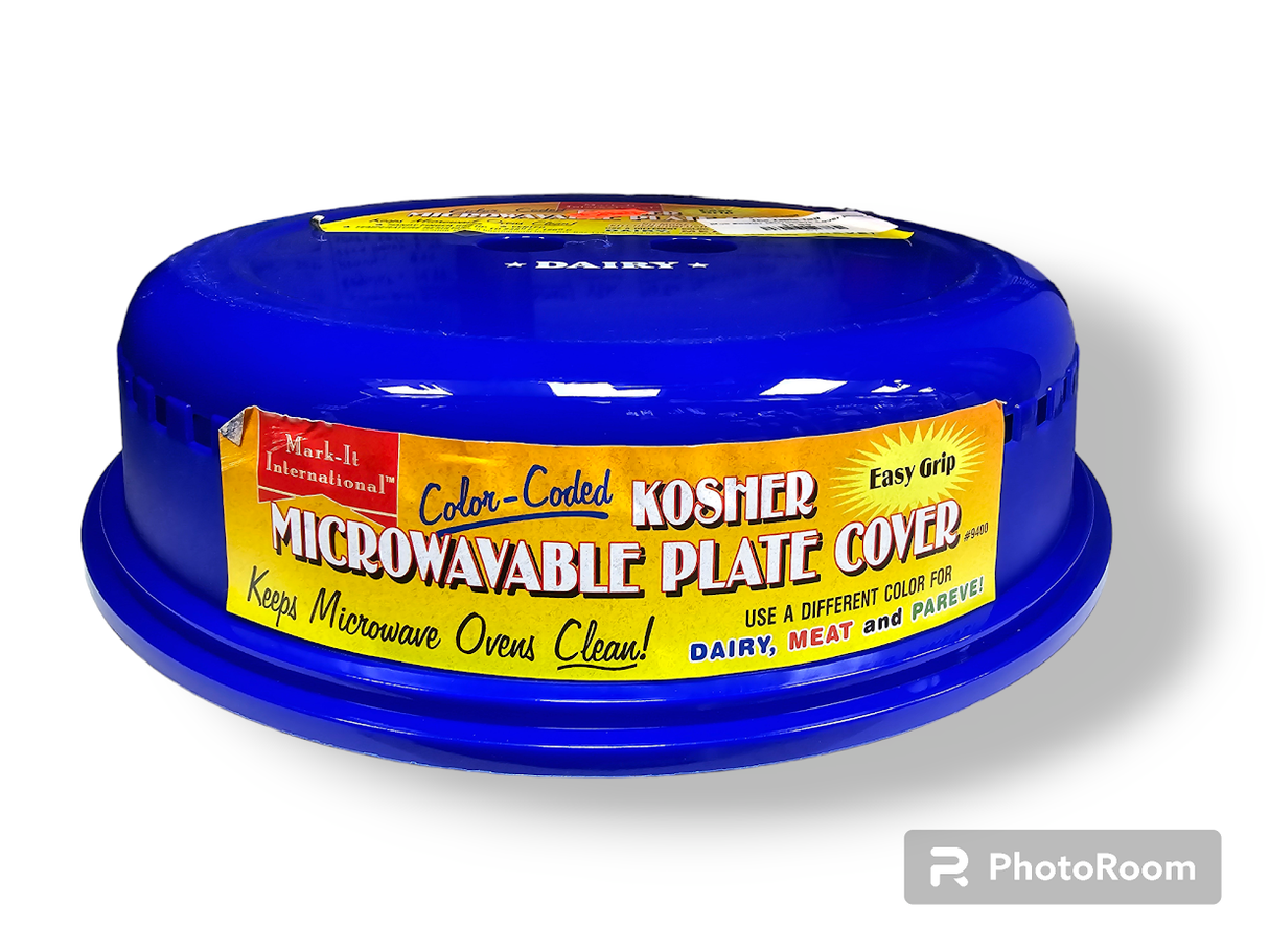 Blue Kosher Microwave Cover Plate Mark It