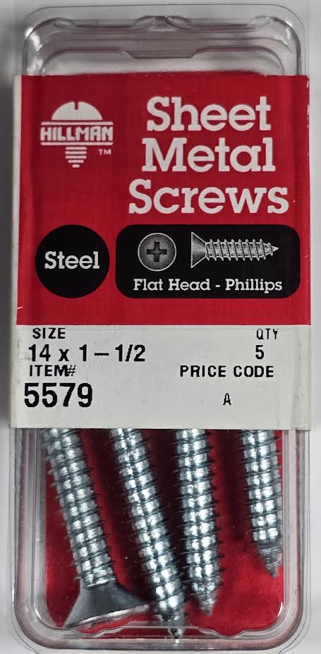 Sheet Metal Screws Flat Head 14 x 1-1/2 Hillman