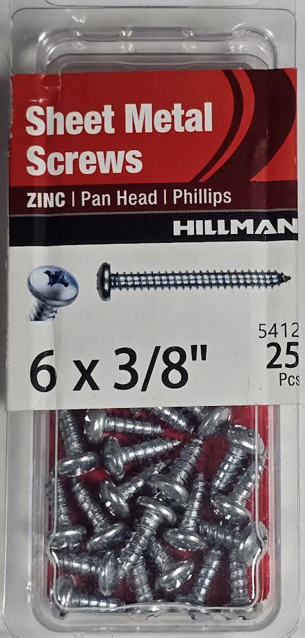 Sheet Metal Screws Pan Head 6 x 3/8 Hillman