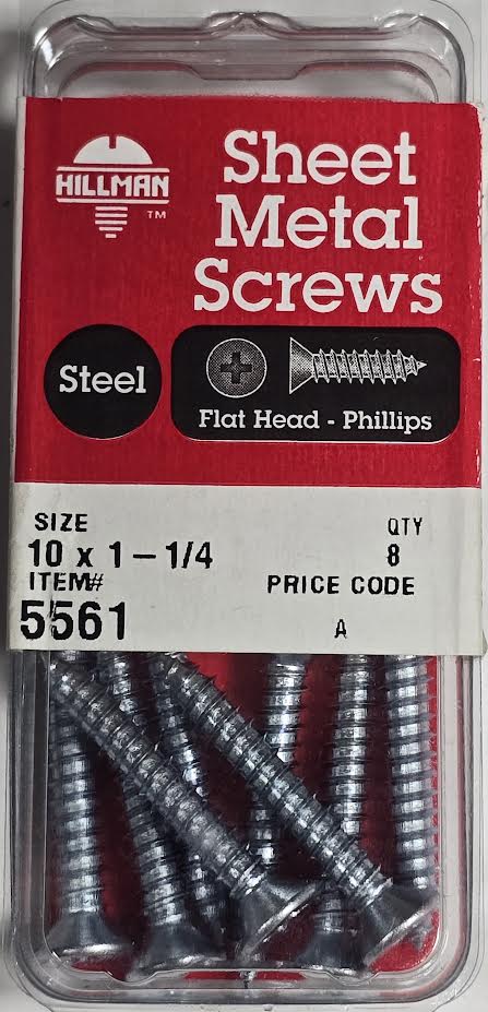 Sheet Metal Screws Flat Head 10 x 1-1/4 Hillman