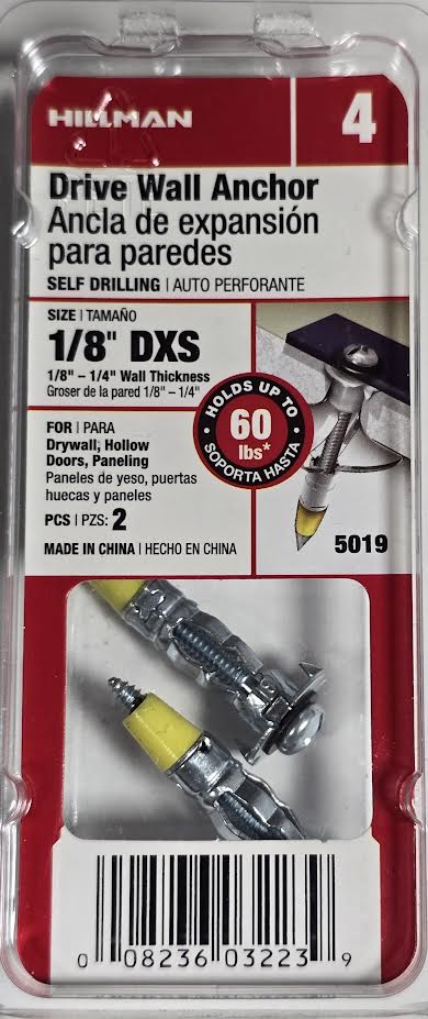 Drive Wall Anchor 1/8" DXS Hillman