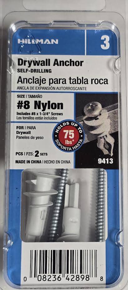 Drywall Anchor #8 Nylon Hillman