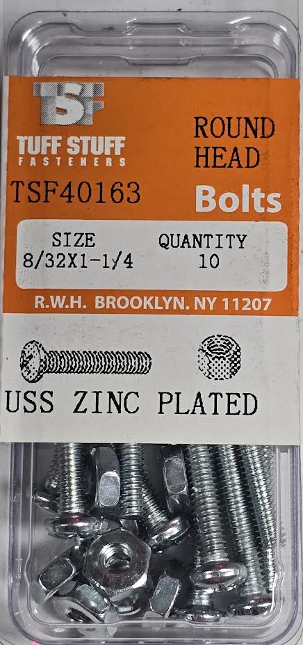 Screws & Nuts Round Head 8/32 x 1-1/4