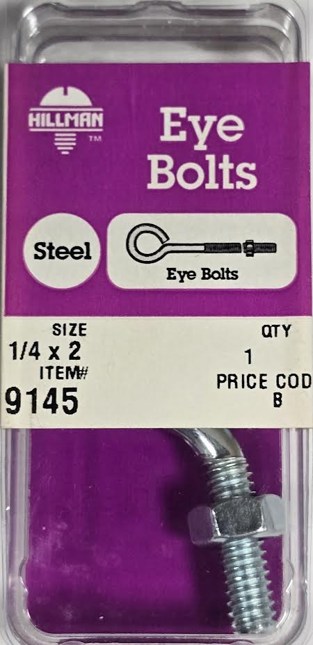 Eye Bolts 1/4 x 2 Hillman