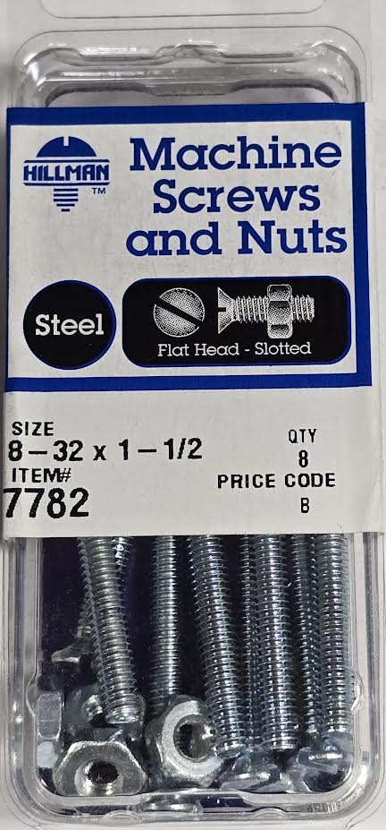 Screws & Nuts Flat Head 8-32 x 1-1/2 Hillman