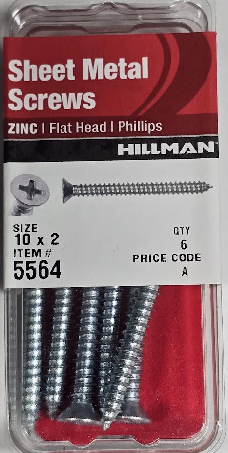 Sheet Metal Screws Flat Head 10 x 2 Hillman