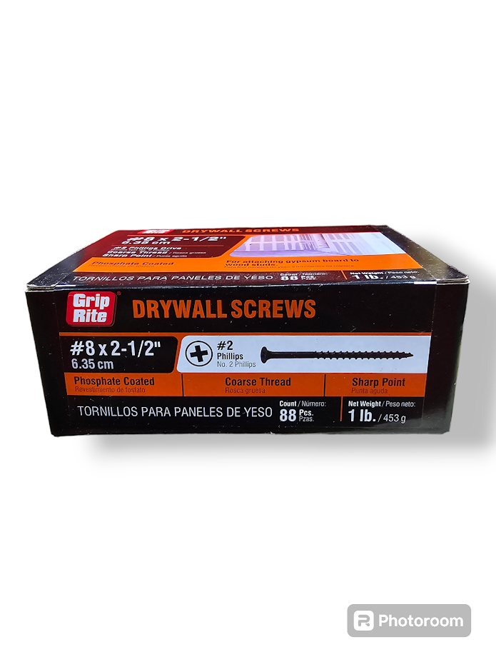 Drywall Screws #8 x 2-1/2" Grip Rite